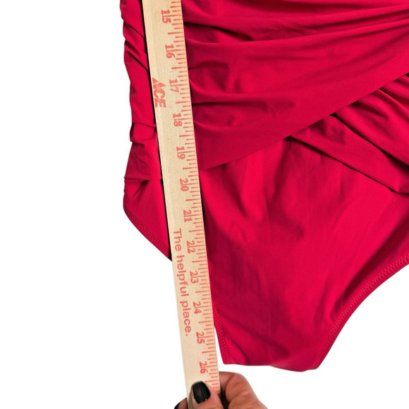 Gottex Sz 8 One Piece Bathingsuit Ruched Summer Beach‎ Cruise Pool Slimming - Picture 8 of 16